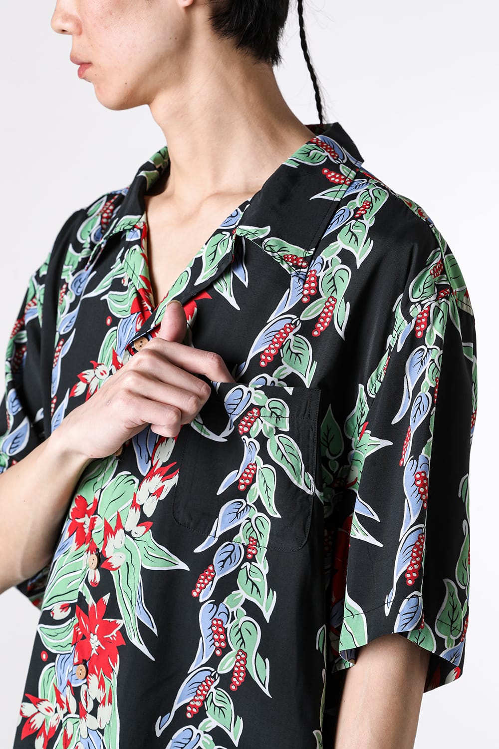カミヤ KAMIYA Aloha H/S Shirt （BLACK） BLACK