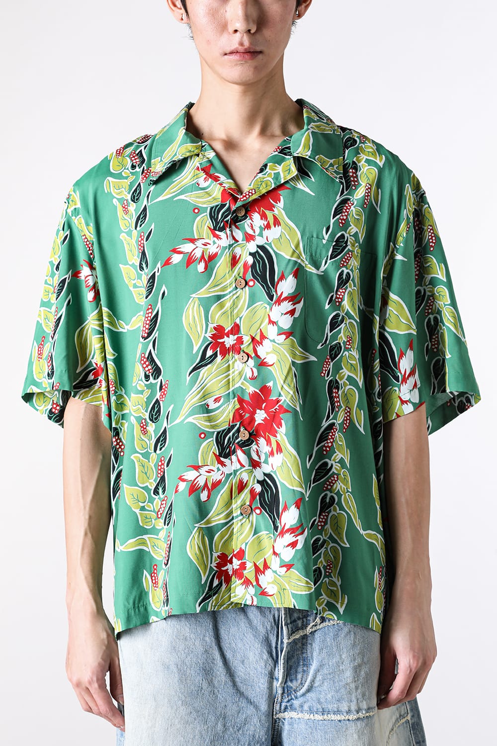 カミヤ KAMIYA Aloha H/S Shirt （GREEN） GREEN