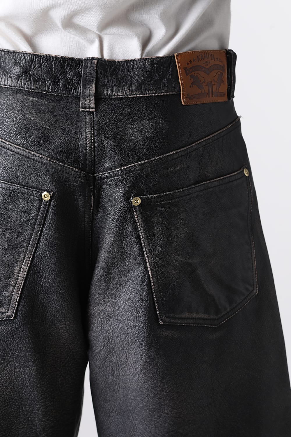 カミヤ KAMIYA Leather Bermuda Pants （BLACK） BLACK