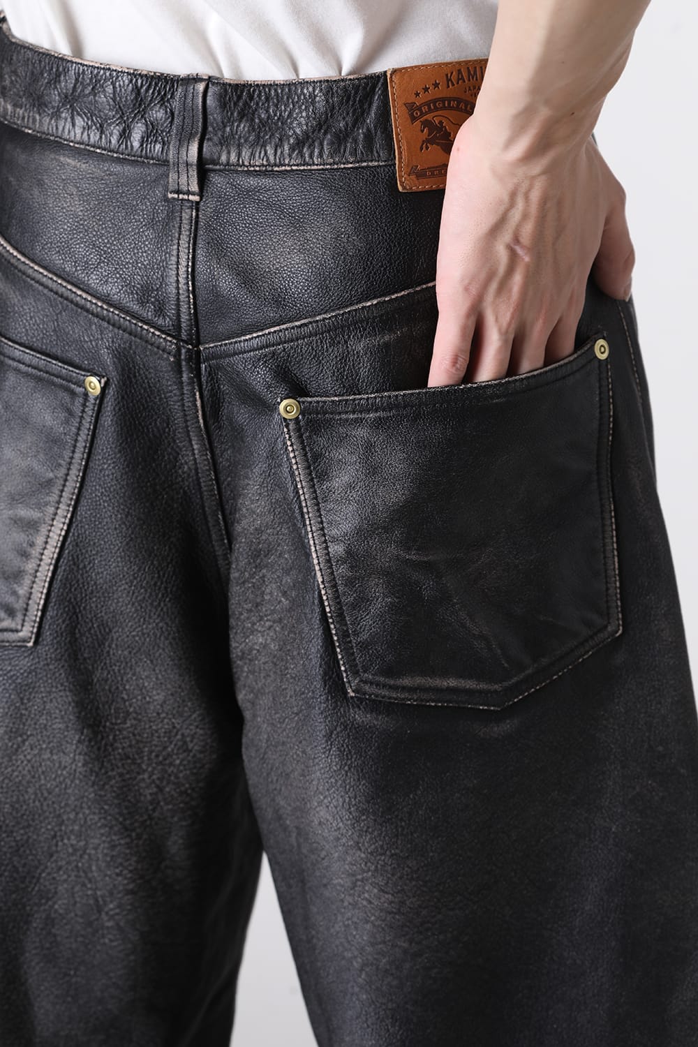 カミヤ KAMIYA Leather Bermuda Pants （BLACK） BLACK