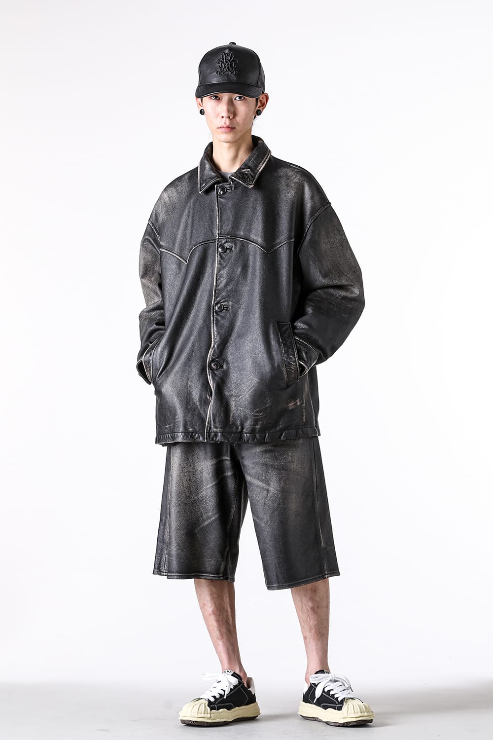 カミヤ KAMIYA Leather Bermuda Pants （BLACK） BLACK