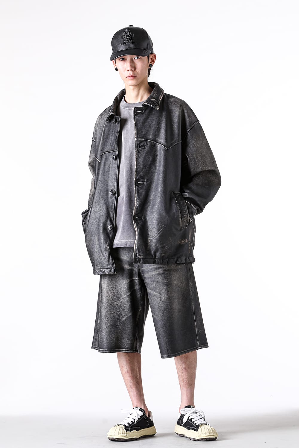カミヤ KAMIYA Leather Bermuda Pants （BLACK） BLACK