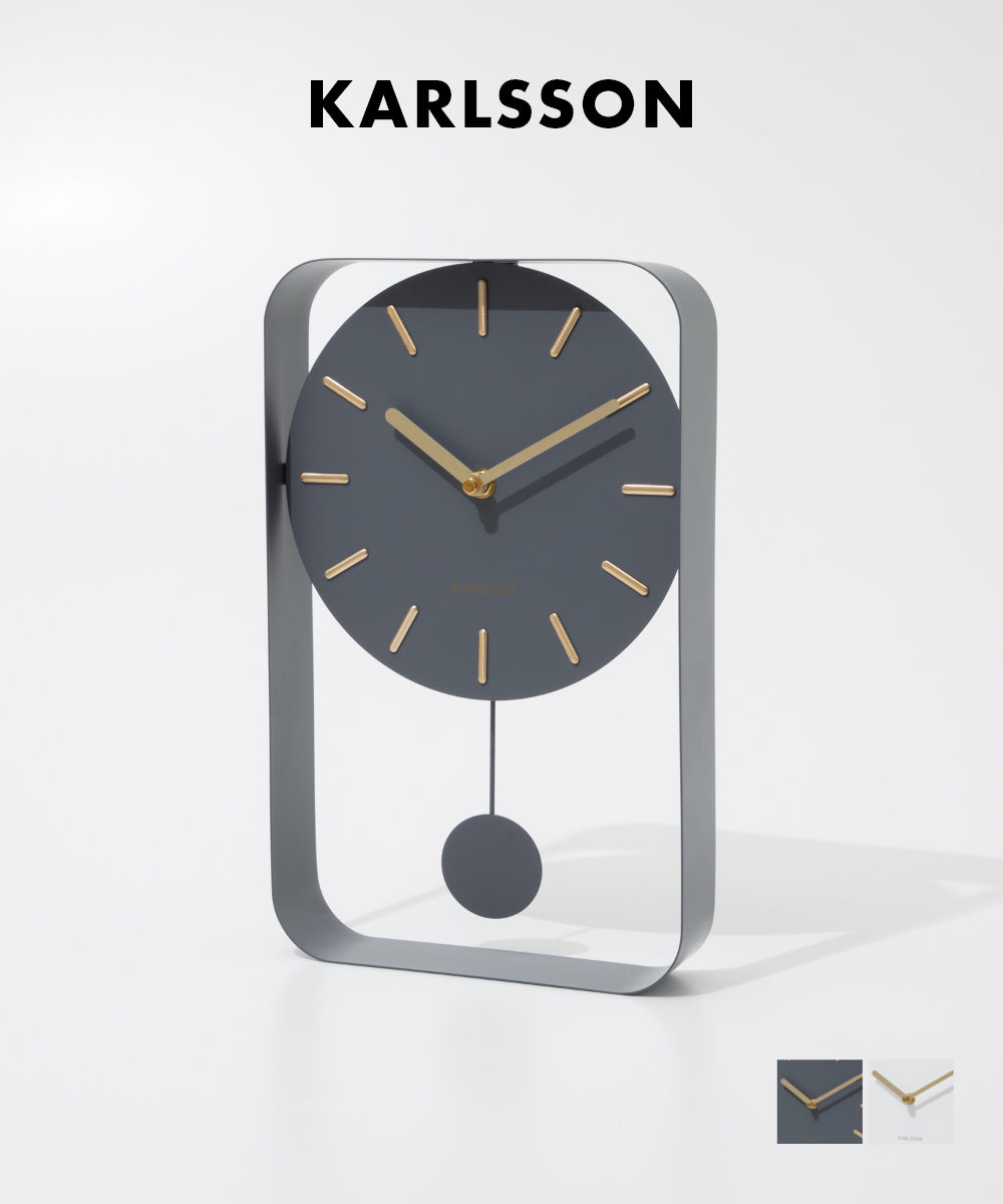 カールソン KARLSSON Wall clock Pendulum Charm small KA5796BK KA5796GY KA5796WH ペンデュラムチャーム 【返品不可商品】 （スチールグレー） スチールグレー