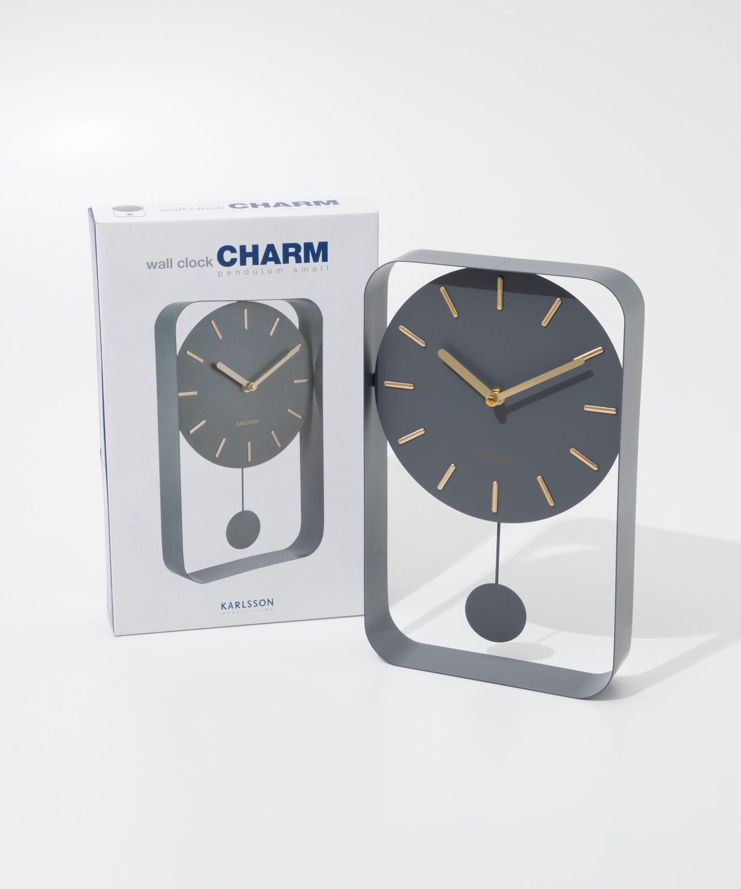 カールソン KARLSSON Wall clock Pendulum Charm small KA5796BK KA5796GY KA5796WH ペンデュラムチャーム 【返品不可商品】 （スチールグレー） スチールグレー