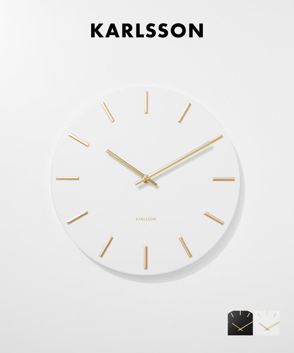 カールソン KARLSSON Wall clock Charm KA5821BK KA5821GY KA5821WH チャーム 直径30cm 掛け時計 【返品不可商品】 （スチールブラック） スチールブラック