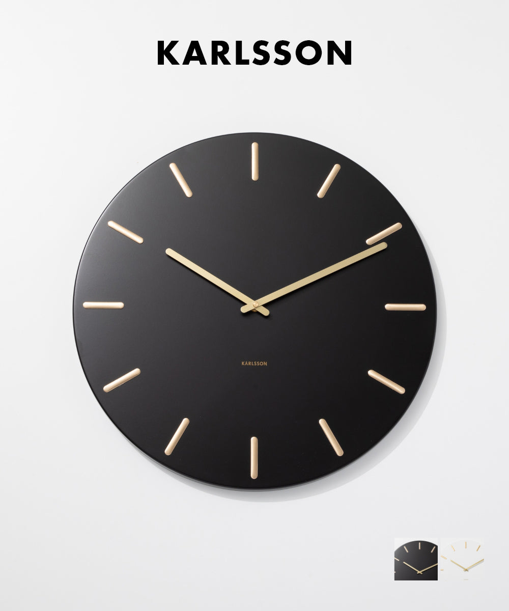カールソン KARLSSON Wall clock Charm black steel with gold battons KA5716BK KA5716WH チャーム 【返品不可商品】 （ブラック） ブラック