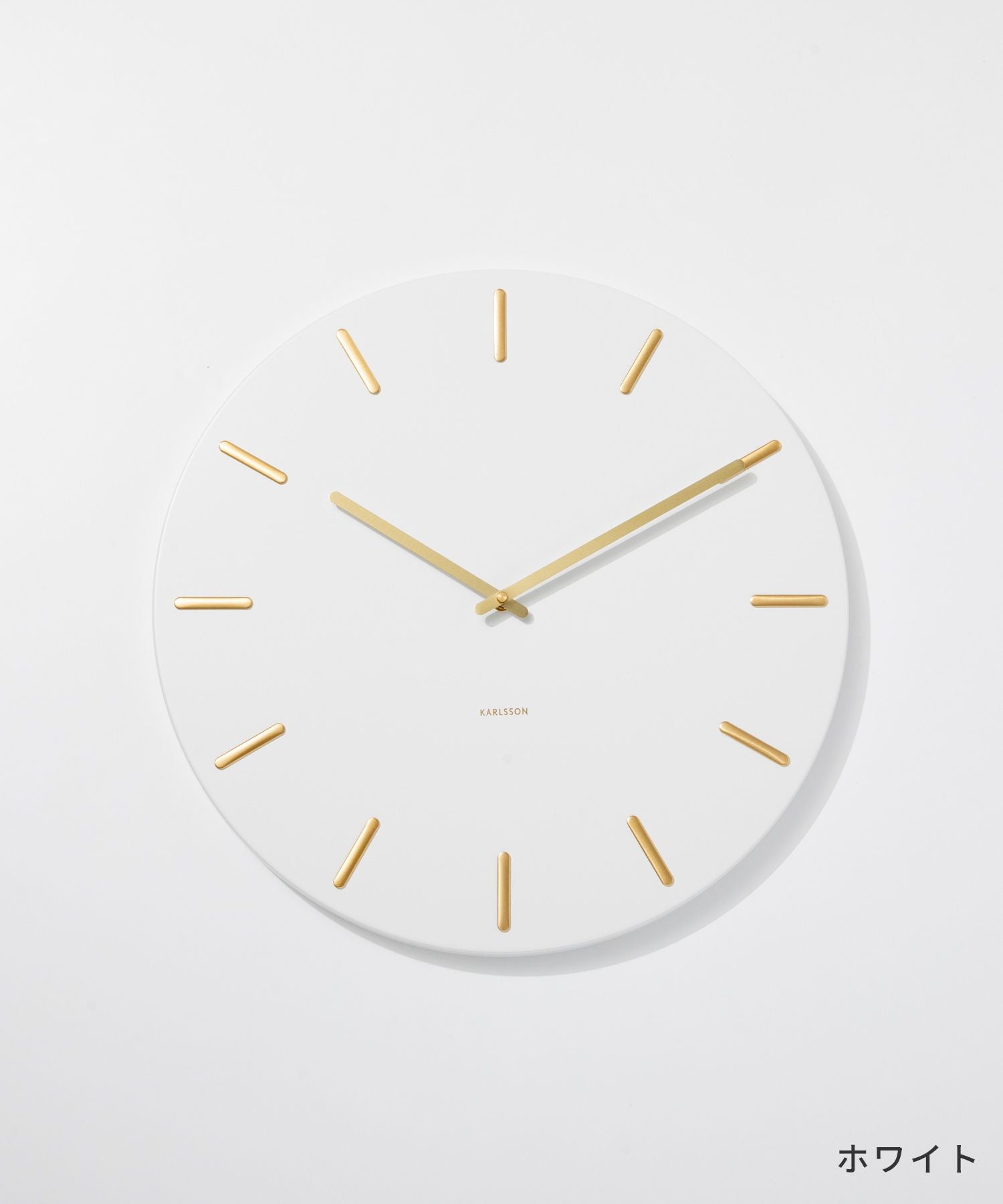 カールソン KARLSSON Wall clock Charm black steel with gold battons KA5716BK KA5716WH チャーム 【返品不可商品】 （ホワイト） ホワイト