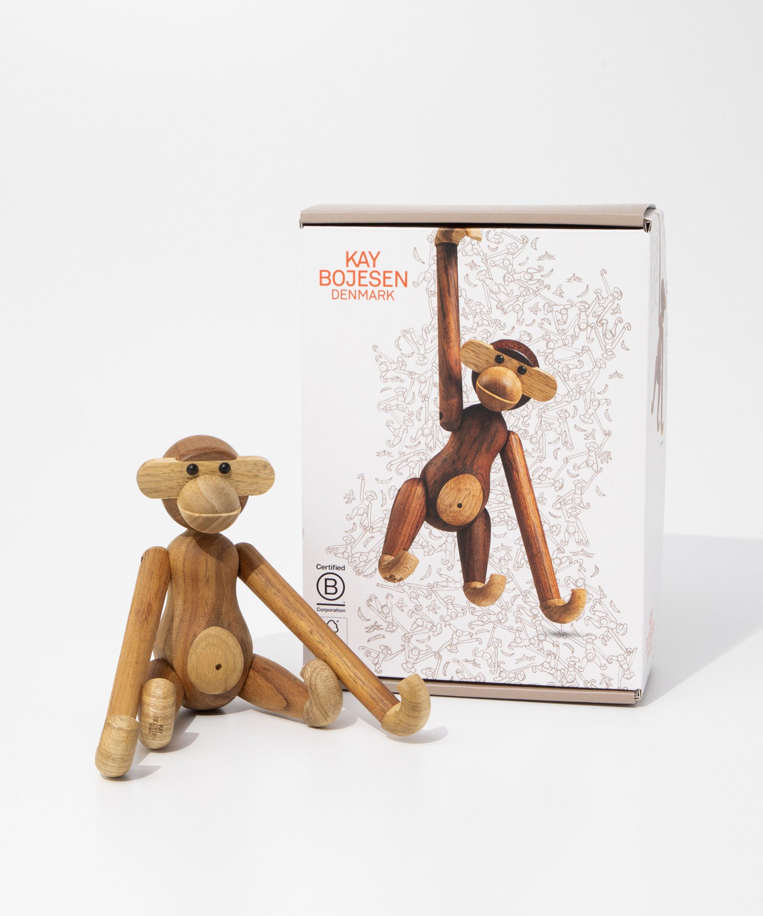 カイ・ボイスン デンマーク KAY BOJESEN DENMARK カイ・ボイスン Kay Bojesen MONKEY SMALL モンキー スモール 39250  置物 ユニセックス インテリア 北欧 猿 （チーク×リンバ） チーク×リンバ