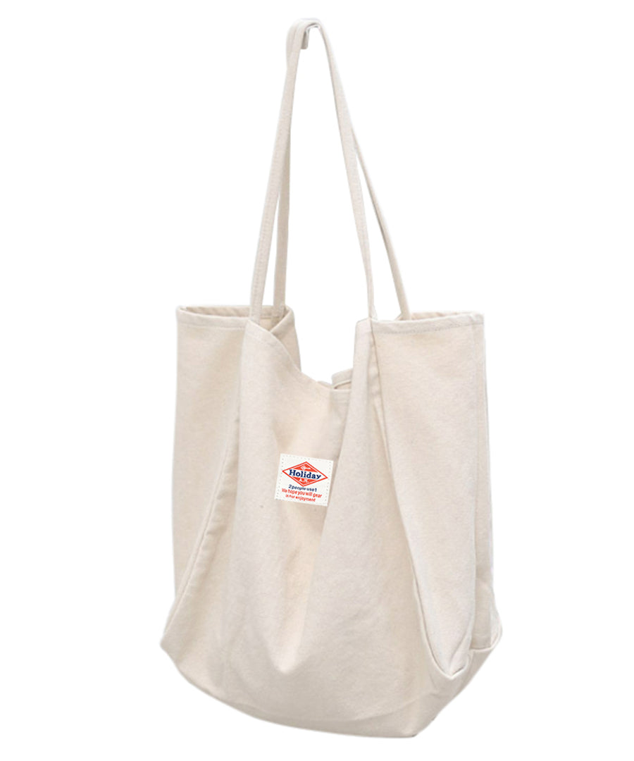 Holiday A.M. Bag Tote Bag Canvas Women's Men's Plain Cotton A4 Tote Holiday A.M.