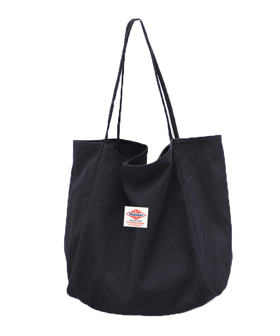 Holiday A.M. Bag Tote Bag Canvas Women's Men's Plain Cotton A4 Tote Holiday A.M.