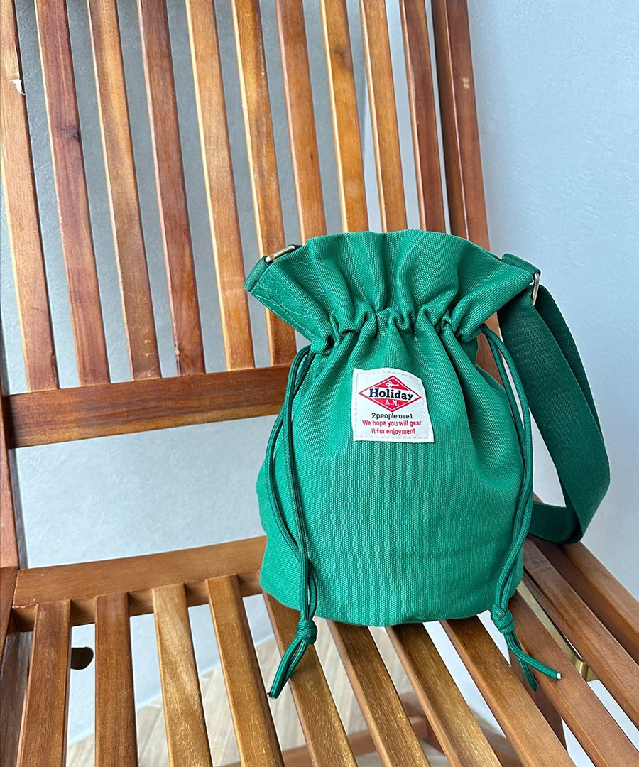 ホリデーエーエム Holiday A.M. バッグ ショルダーバッグ 巾着 レディース メンズ 2WAY 小さいサイズ キャンパスエフェクト HolidayA.M. （GREEN） GREEN