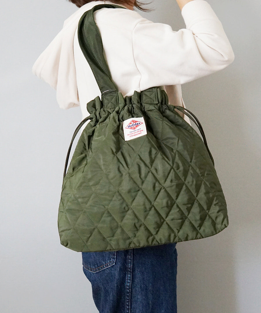 ホリデーエーエム Holiday A.M. バッグ トートバッグ メンズ レディース 巾着 キルティング 布 2WAY ホリデーエーエム HolidayA.M. （カーキ） カーキ