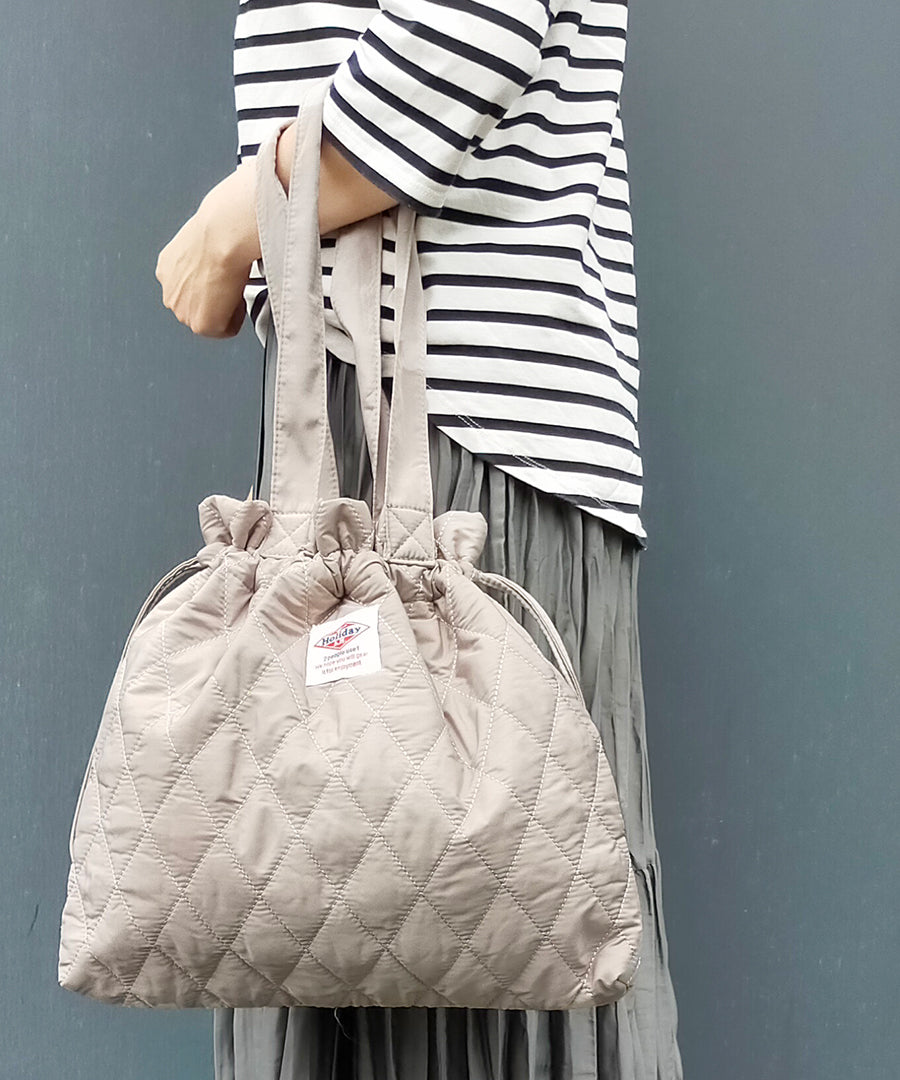 ホリデーエーエム Holiday A.M. バッグ トートバッグ メンズ レディース 巾着 キルティング 布 2WAY ホリデーエーエム HolidayA.M. （カーキ） カーキ