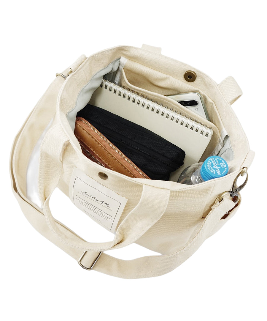 ホリデーエーエム Holiday A.M. バッグ ショルダーバッグ メッセージラベル レディース メンズ キャンバス 帆布 Keys （IVORY） IVORY