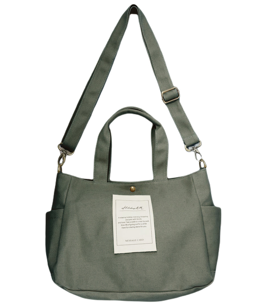 ホリデーエーエム Holiday A.M. バッグ ショルダーバッグ メッセージラベル レディース メンズ キャンバス 帆布 Keys （IVORY） IVORY