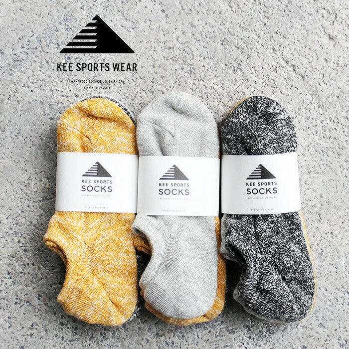 キースポーツ KEE SPORTS 3P ANKLE SOCKS （ゴールド/グレー/ブラック） ゴールド/グレー/ブラック