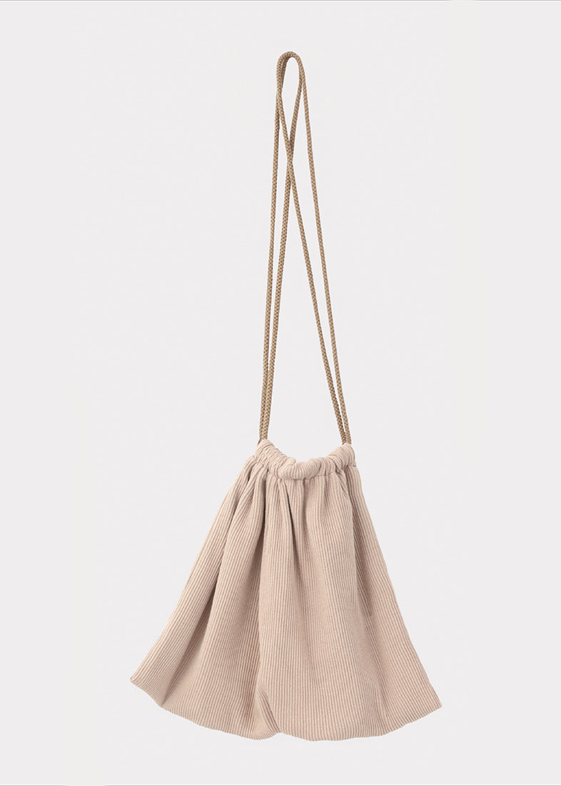 ケンテ KEnTe Ribbed Drawstring bag （BEIGE） BEIGE