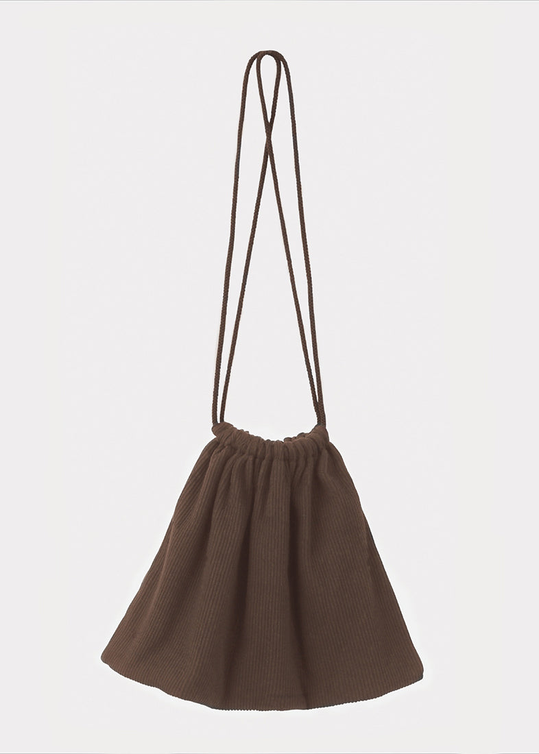 ケンテ KEnTe Ribbed Drawstring bag （BEIGE） BEIGE
