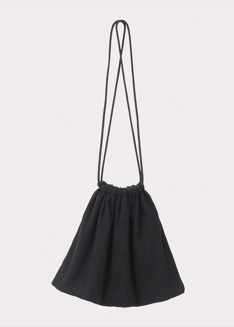 ケンテ KEnTe Ribbed Drawstring bag （BLACK） BLACK