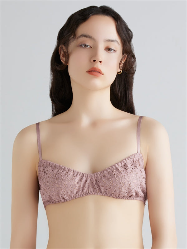 ケンテ KEnTe Raschel Lace Relax Bra （SMOKYPINK） SMOKYPINK