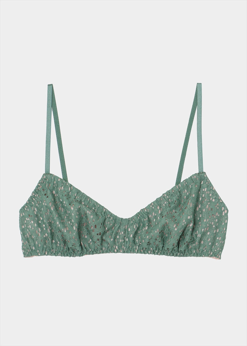 ケンテ KEnTe Raschel Lace Relax Bra （GREEN） GREEN