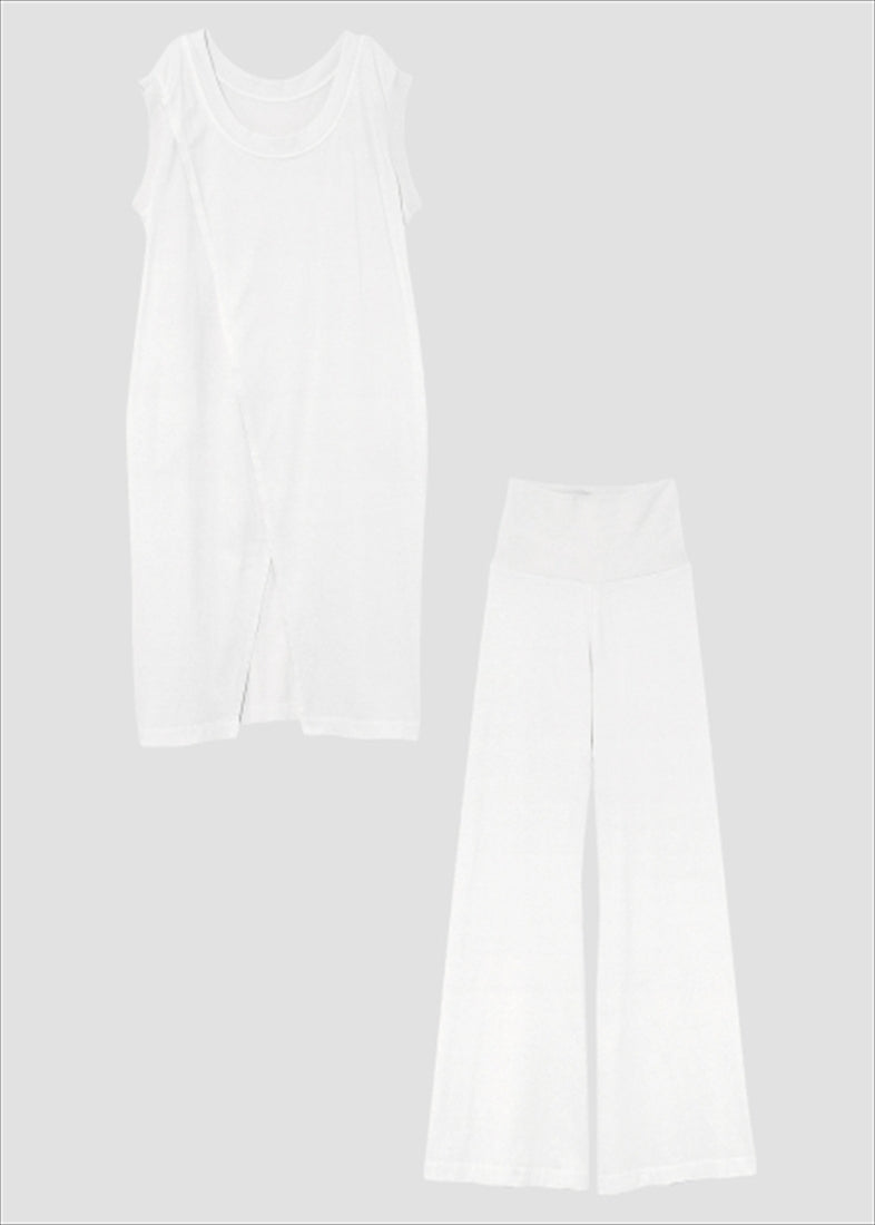 ケンテ KEnTe Oversized Back Slit Set Up （WHITE） WHITE