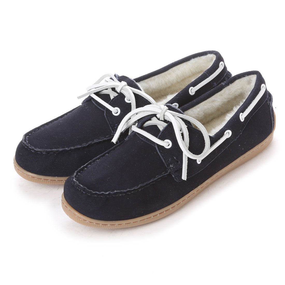 KISCO [Cowhide] Fur-lined casual deck shoes 8712