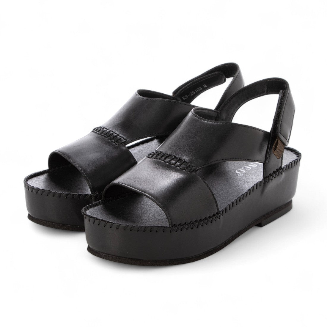 キスコ KISCO 厚底バックベルトサンダル （BLK） BLK