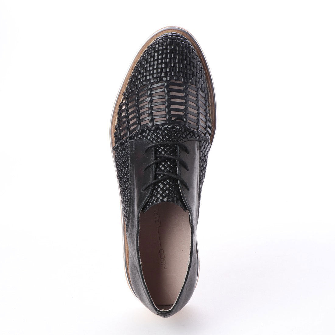 キスコ KISCO 【本革】素材コンビレースアップシューズ /厚底/