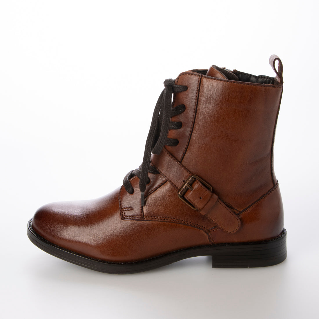 KISCO lace-up belt motif boots