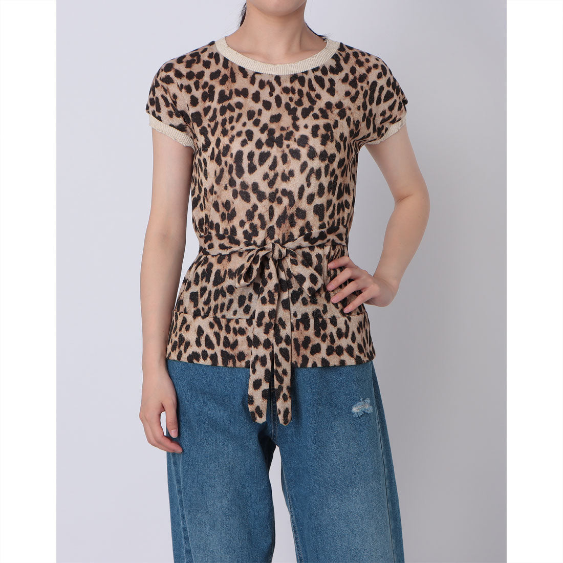キキシックス KIKISIX フレンチスリーブレオパードTOPS （MULTI） MULTI