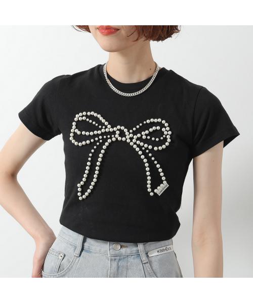 KIMHEKIM Tシャツ PS25-JS07 半袖 パール装飾 リボン （BK/BLACK/ブラック） BK/BLACK/ブラック