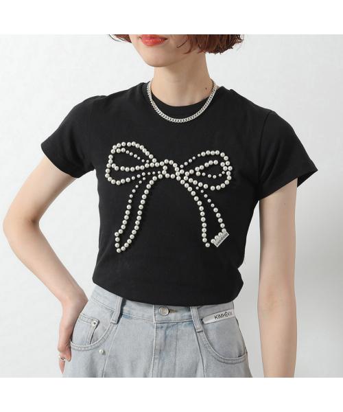 KIMHEKIM Tシャツ PS25-JS07 半袖 パール装飾 リボン （BK/BLACK/ブラック） BK/BLACK/ブラック