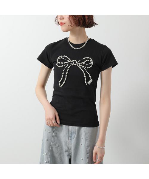 KIMHEKIM Tシャツ PS25-JS07 半袖 パール装飾 リボン （BK/BLACK/ブラック） BK/BLACK/ブラック