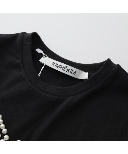 KIMHEKIM Tシャツ PS25-JS07 半袖 パール装飾 リボン （BK/BLACK/ブラック） BK/BLACK/ブラック
