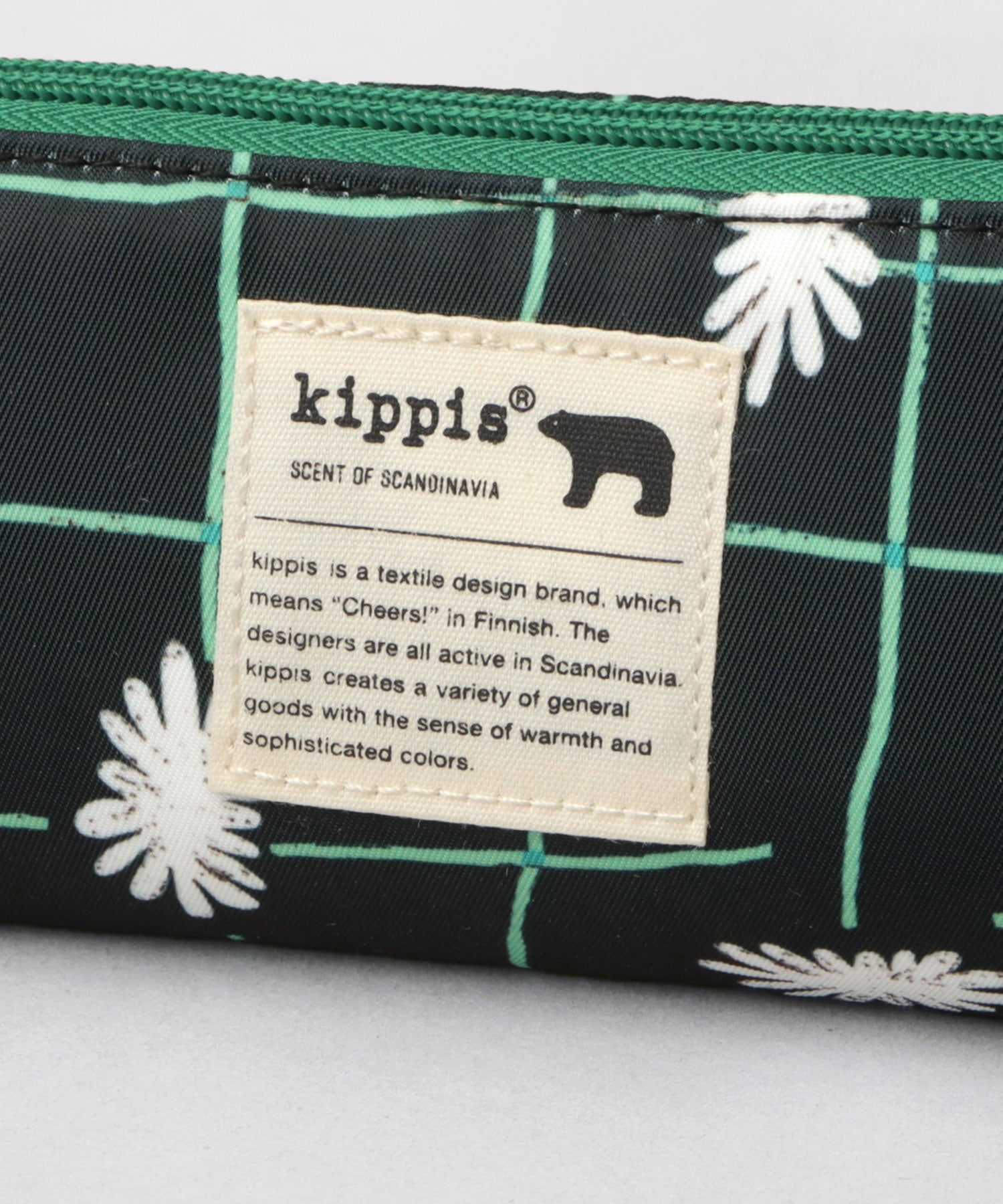 キッピス kippis 北欧系 総柄 メガネ ペンケース 眼鏡保護芯入り （アイボリー(lingon)） アイボリー(lingon)