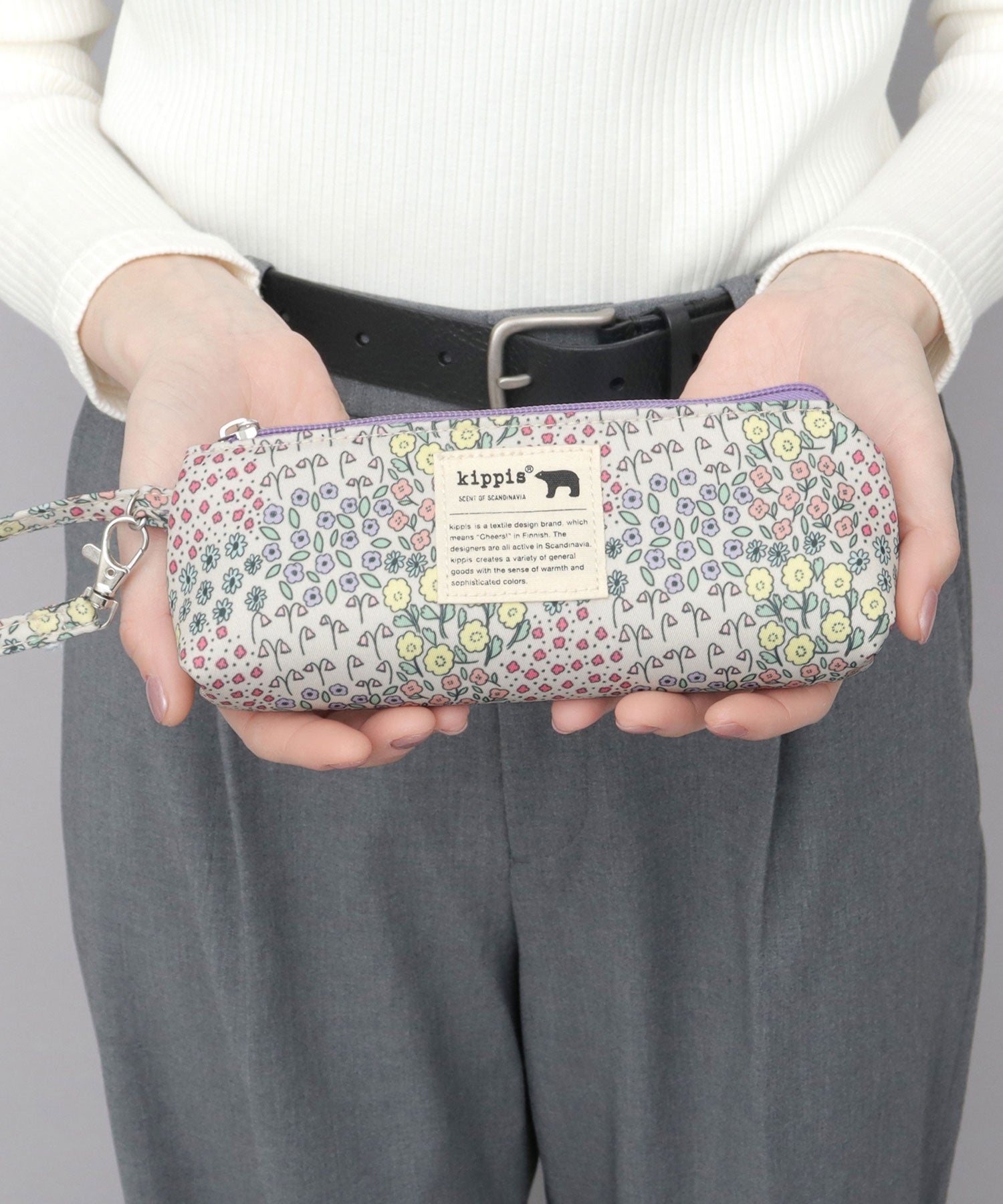 キッピス kippis 北欧系 総柄 メガネ ペンケース 眼鏡保護芯入り （オフホワイト(keto)） オフホワイト(keto)