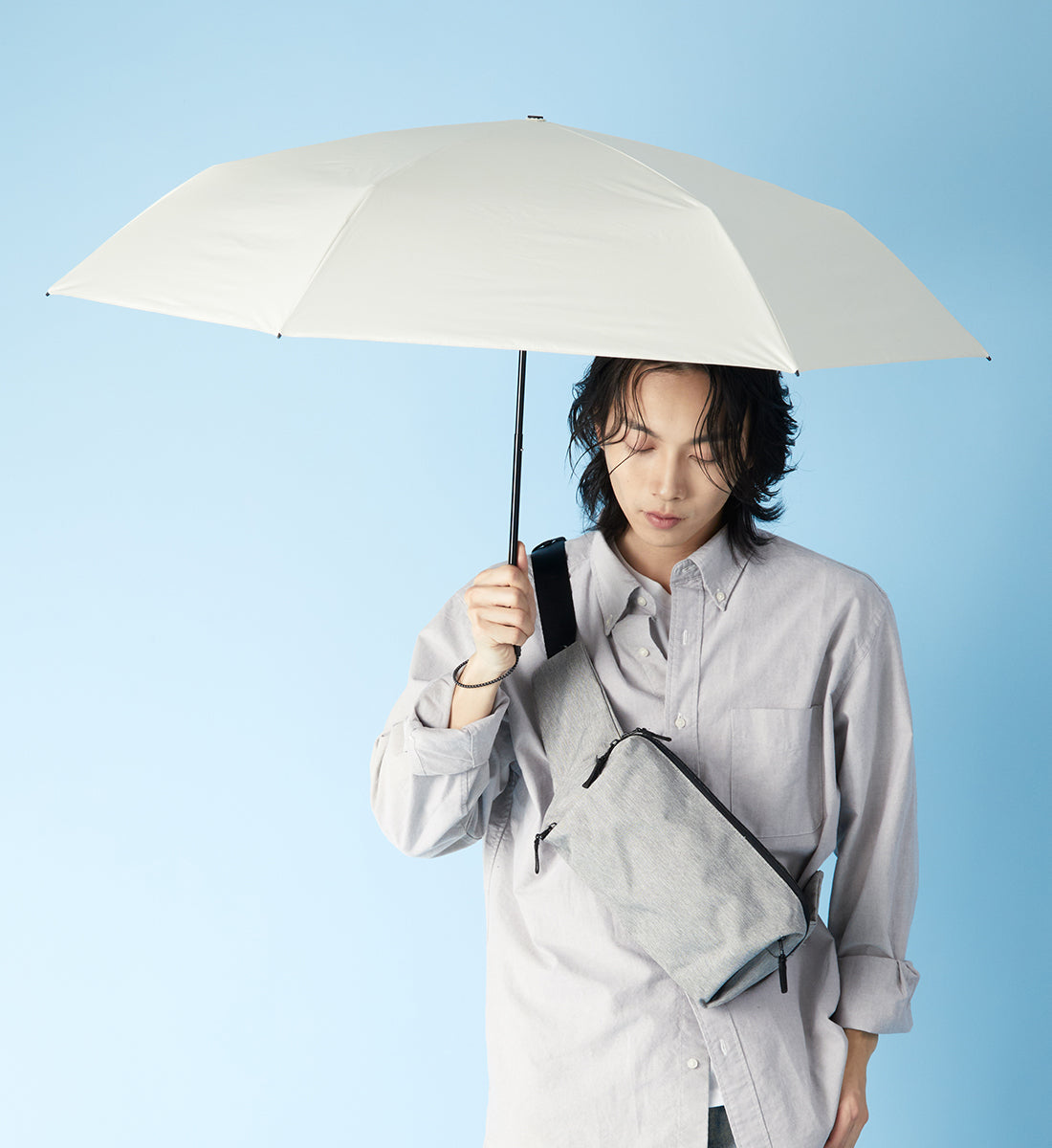 キザワ KIZAWA 超軽量 折りたたみ傘 日傘 完全遮光 晴雨兼用 コンパクト 大きい 6本骨 55cm～aero～ （オフホワイト） オフホワイト