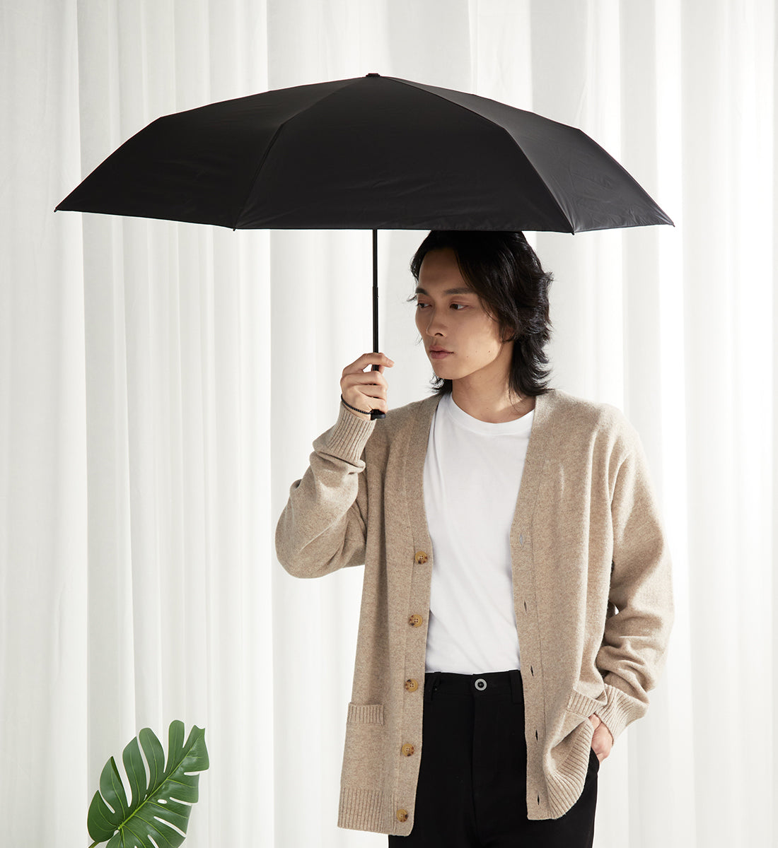 キザワ KIZAWA 超軽量 折りたたみ傘 日傘 完全遮光 晴雨兼用 コンパクト 大きい 6本骨 55cm～aero～ （ブラック） ブラック