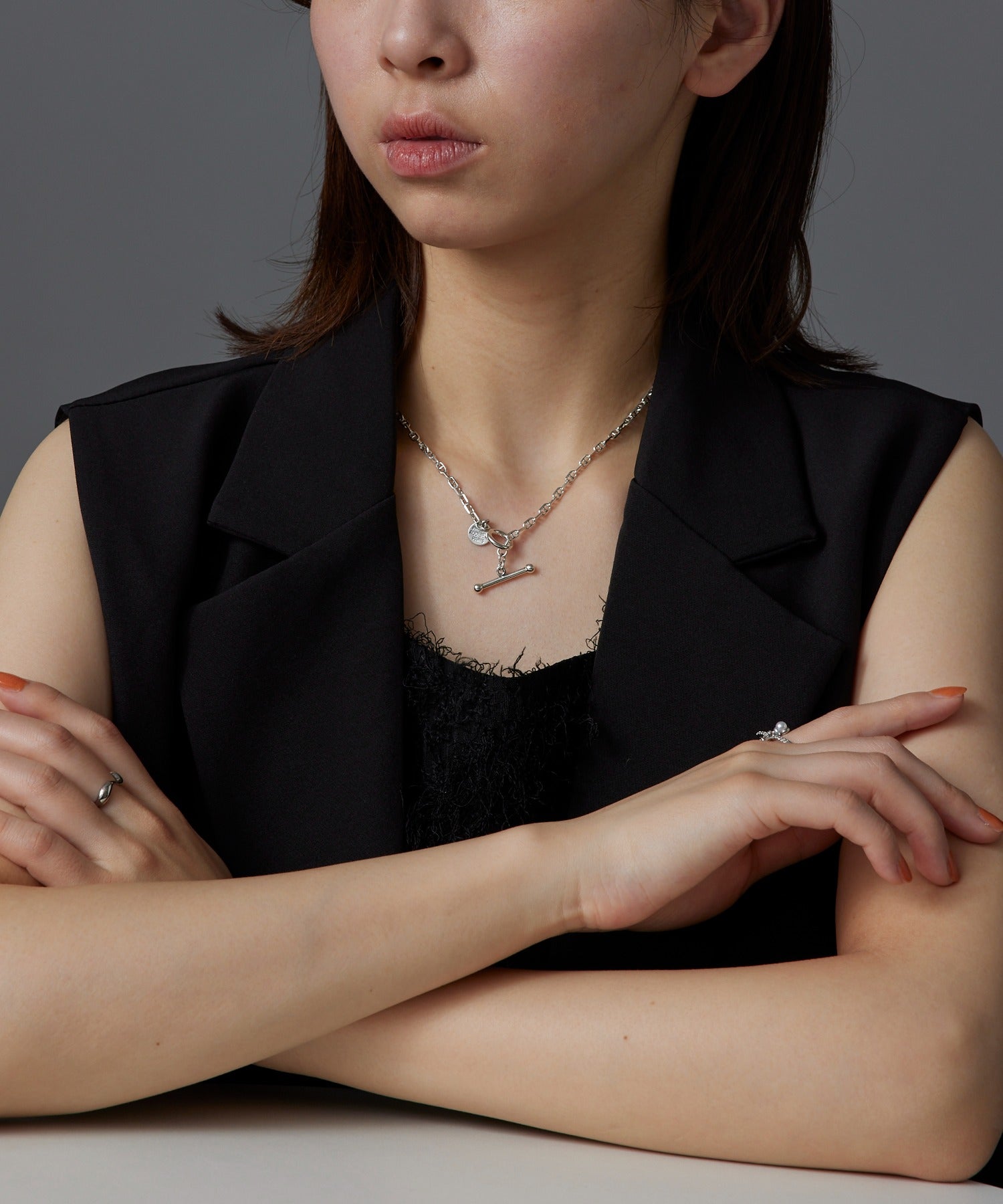 フィリップ オーディベール PHILIPPE AUDIBERT Enara necklace brass silver plated CO6004:AR （シルバー） シルバー