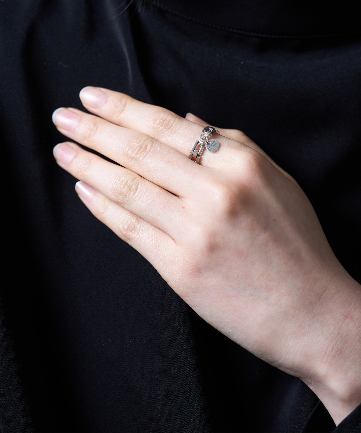 フィリップ オーディベール PHILIPPE AUDIBERT チェーンリング bague chaine Avner laiton BG5834 （シルバー） シルバー