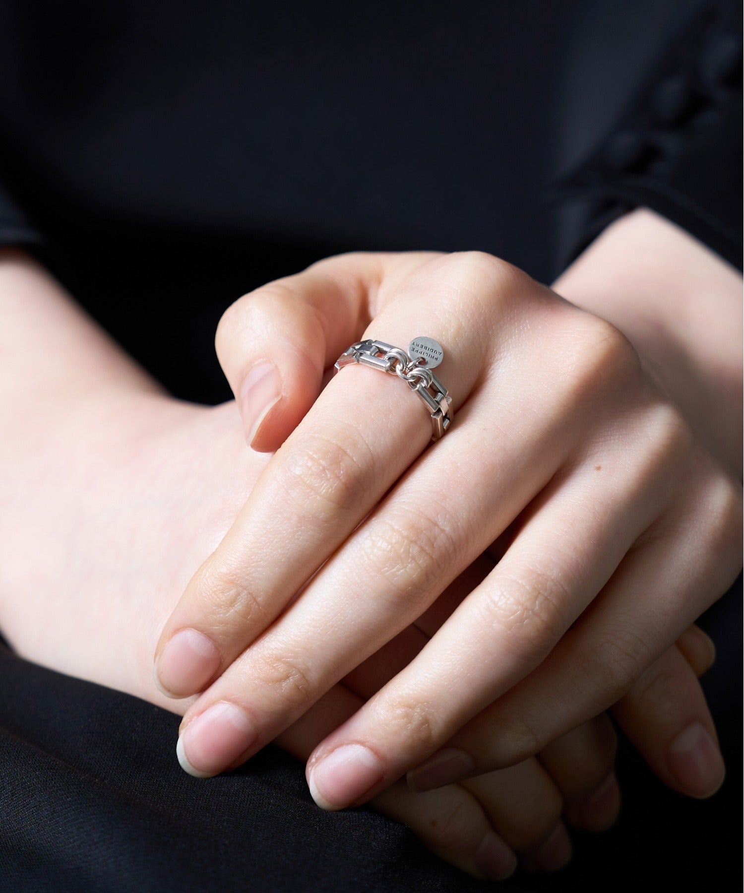 フィリップ オーディベール PHILIPPE AUDIBERT チェーンリング bague chaine Avner laiton BG5834 （シルバー） シルバー