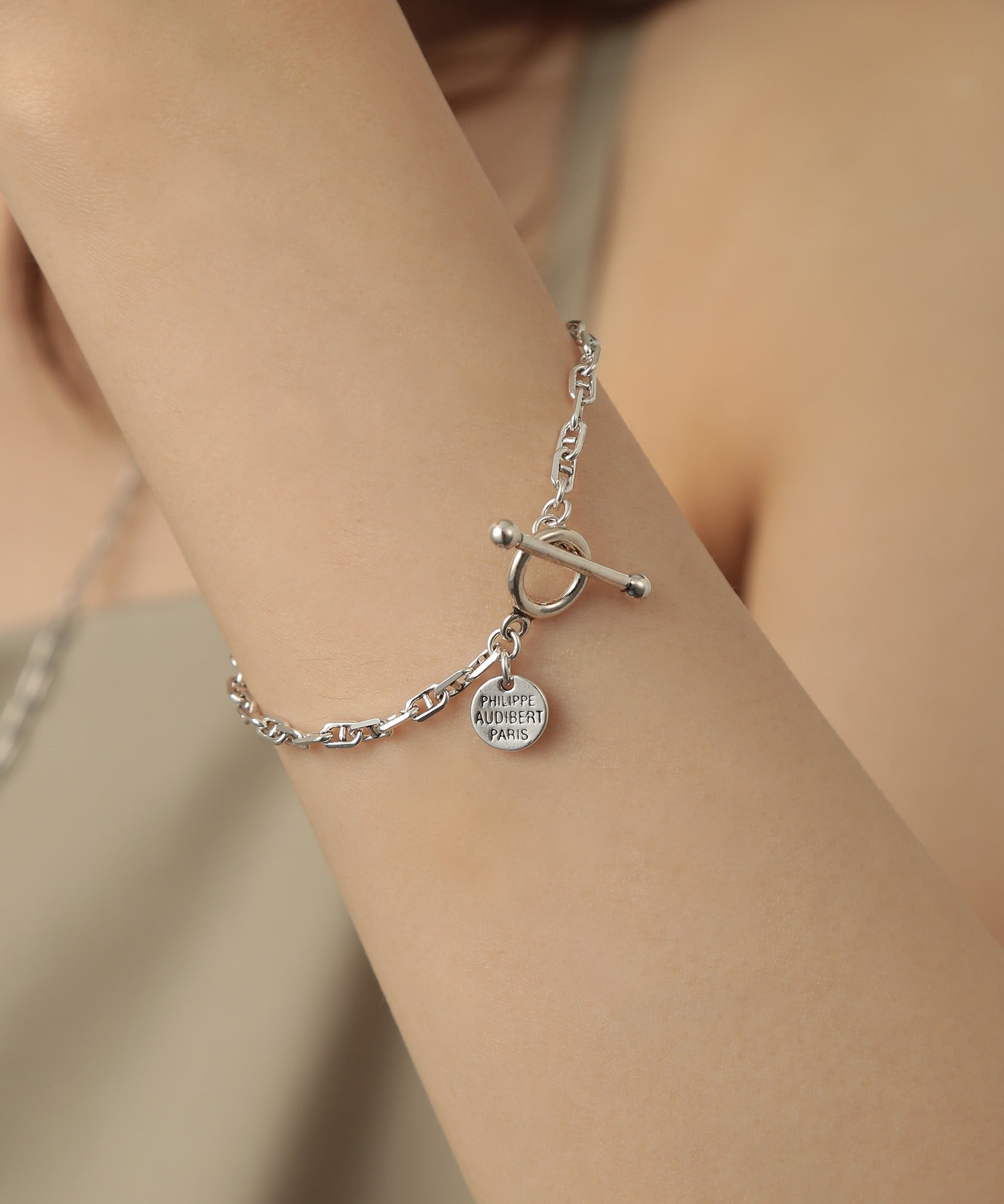 フィリップ オーディベール PHILIPPE AUDIBERT Enara bracelet brass silver plated BRS6003:AR （シルバー） シルバー