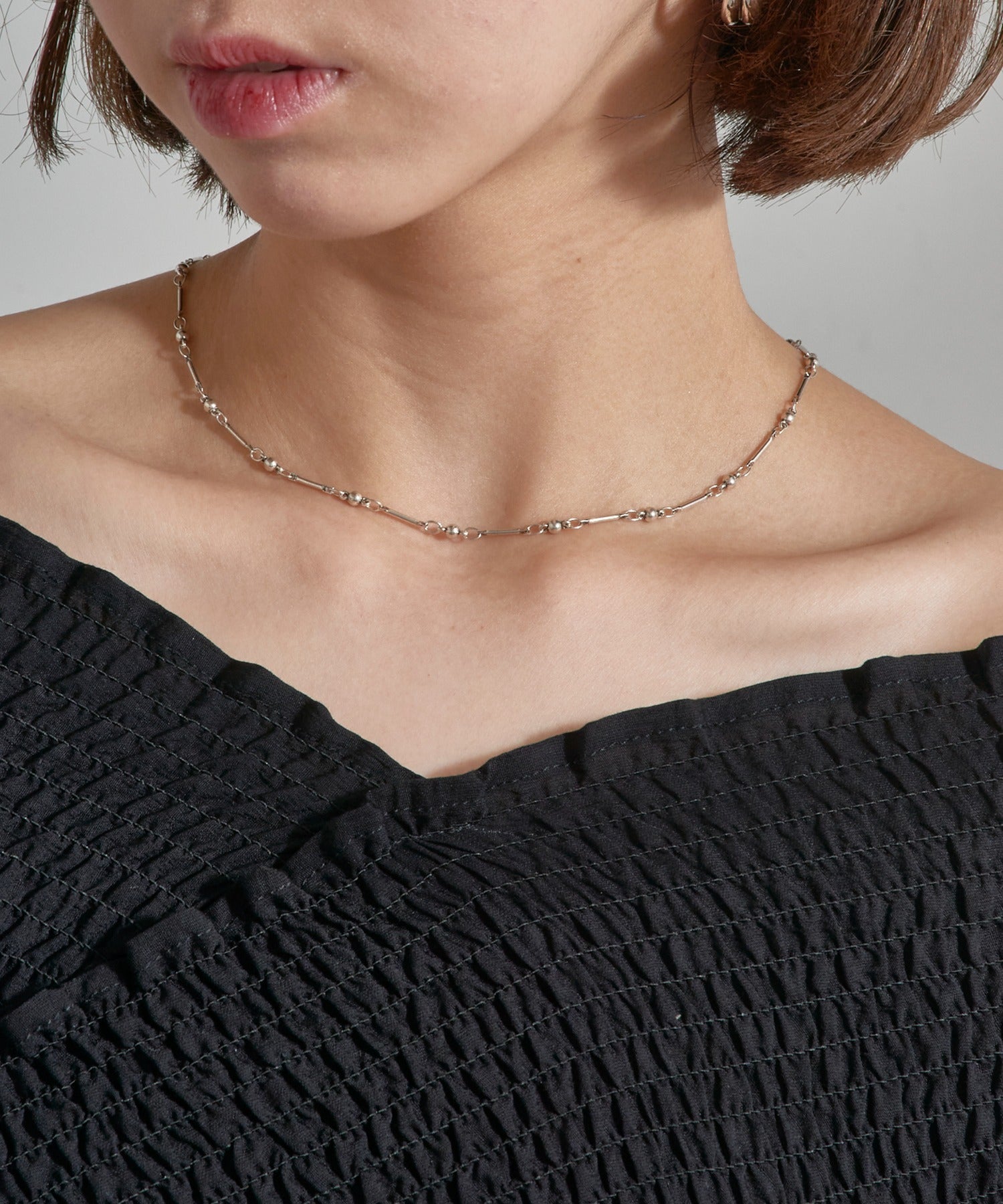 フィリップ オーディベール PHILIPPE AUDIBERT Garnet necklace brass silver plated CO6621:AR （シルバー） シルバー
