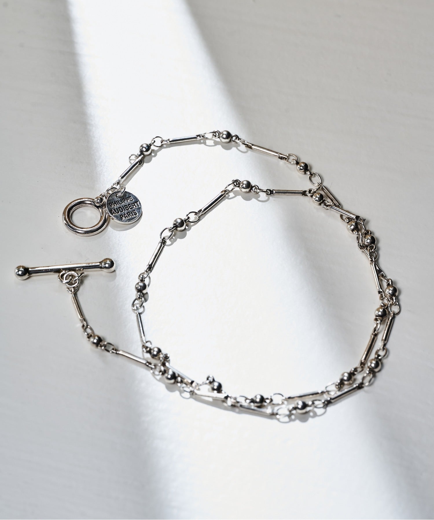 フィリップ オーディベール PHILIPPE AUDIBERT Garnet necklace brass silver plated CO6621:AR （シルバー） シルバー