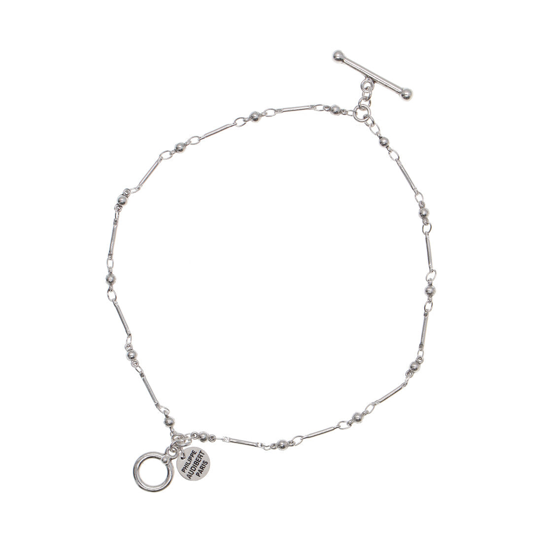 フィリップ オーディベール PHILIPPE AUDIBERT Garnet double bracelet, brass silver plated BRS6615:AR （シルバー） シルバー