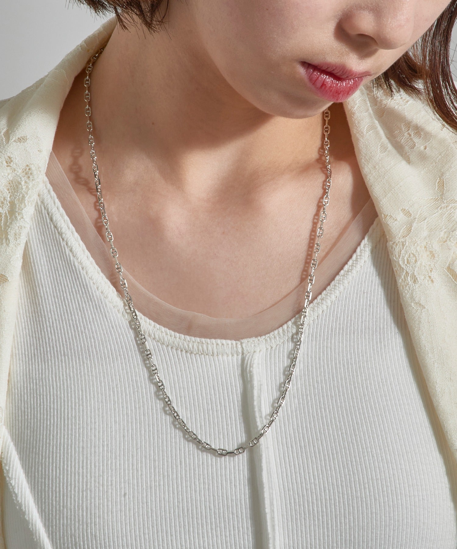 フィリップ オーディベール PHILIPPE AUDIBERT Enara semi-long necklace brass silver plated SAS6005:AR （シルバー） シルバー