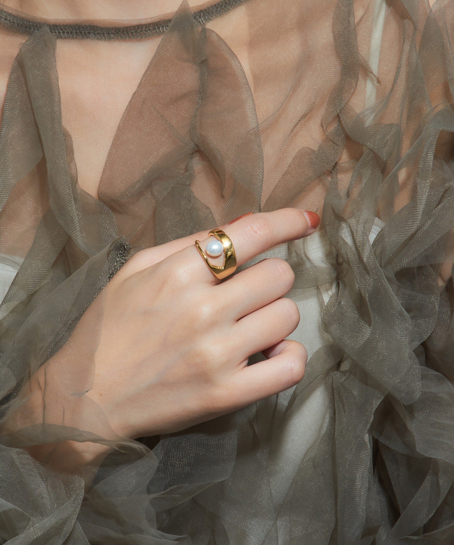 フィリップ オーディベール PHILIPPE AUDIBERT Bague Malka perle naturelle, laiton BG5858 （ゴールド） ゴールド