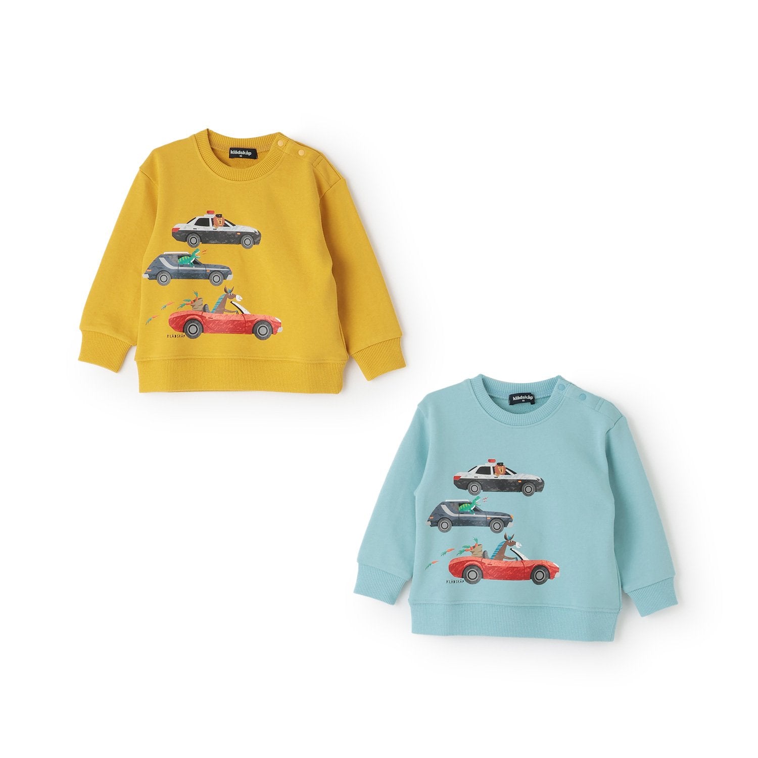 クレードスコープ kladskap 動物と恐竜と車トレーナー （カラシ） カラシ
