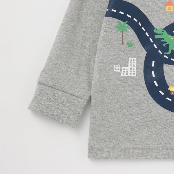 クレードスコープ kladskap 【人気商品再入荷】【直営店で取り扱い無し】車×道路×恐竜長袖Tシャツ （ライト ブルー） ライト ブルー
